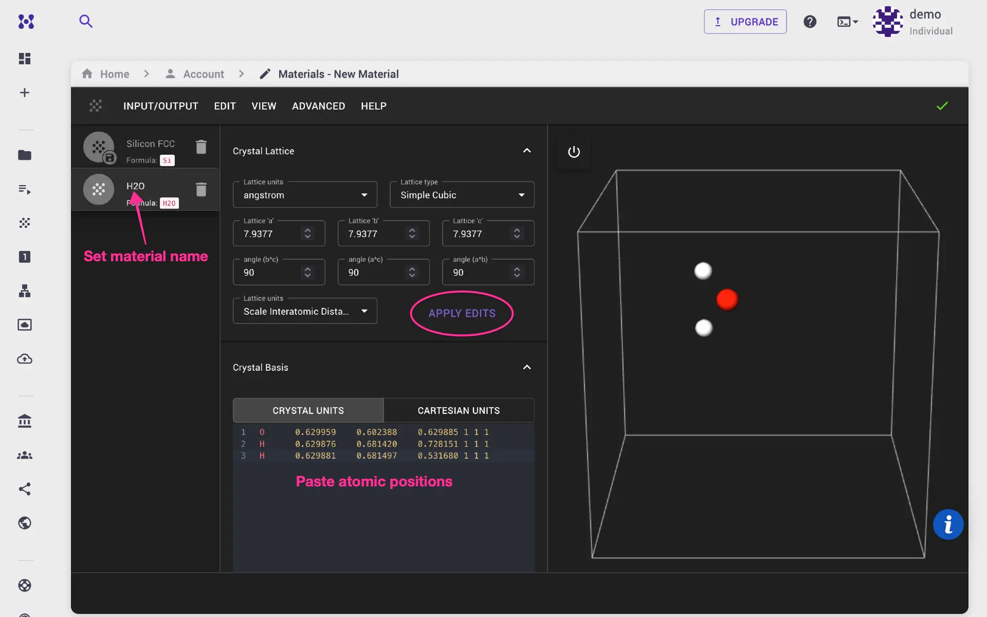 DeePMD edit material