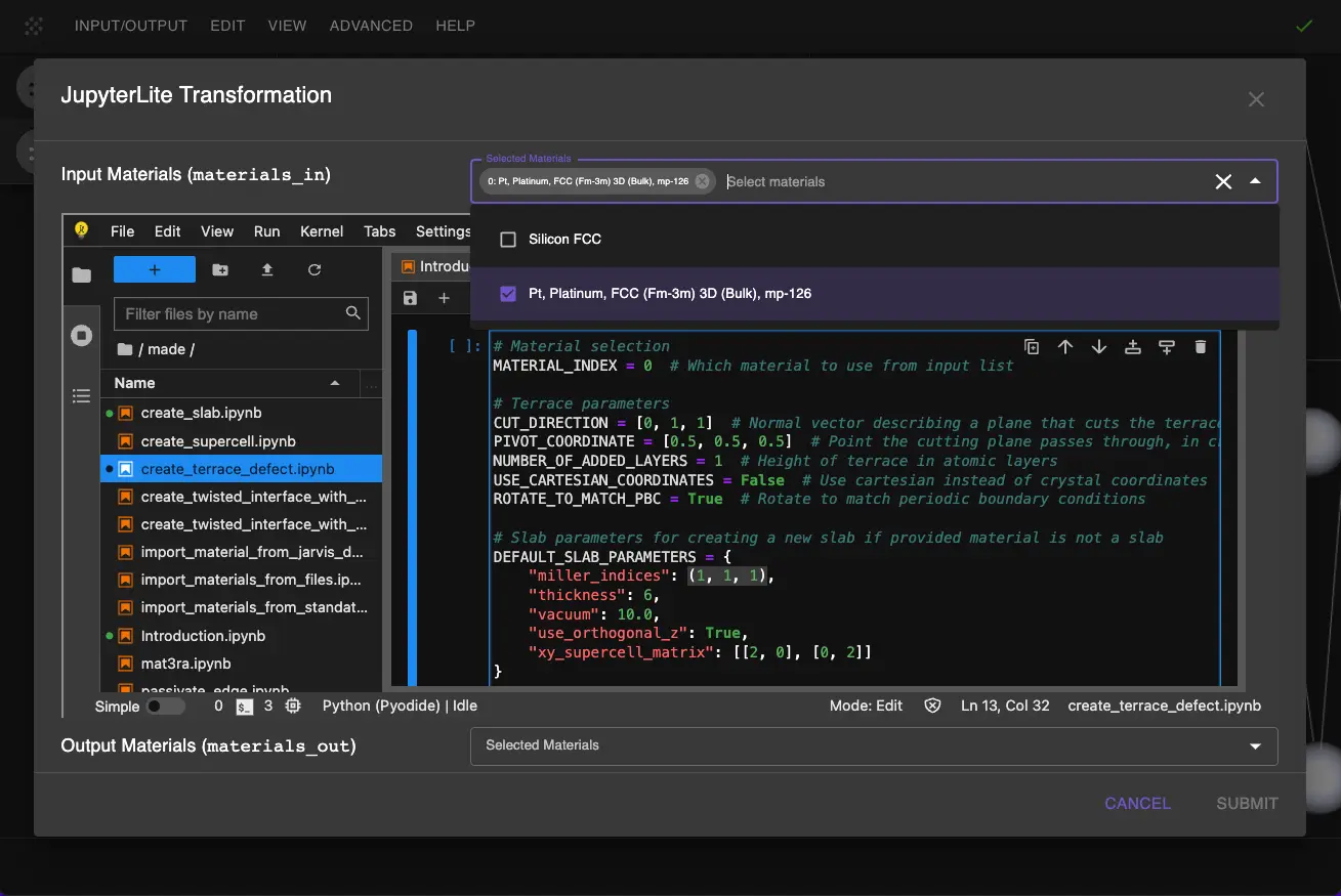 Terrace Parameters Terrace Parameters